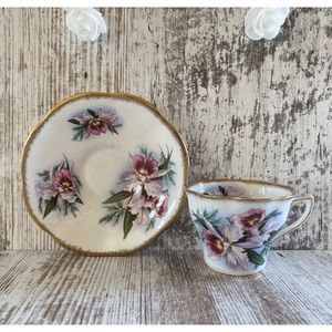Vintage rare Rosina floral cup and saucer